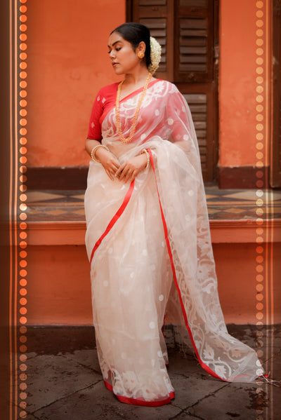 Pujo white saree (Muslin)