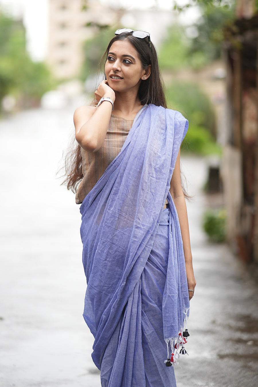 Blue Candy (Mulmul Cotton Saree)