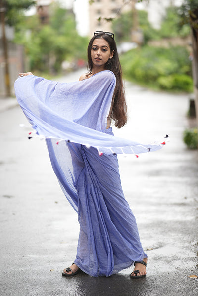 Blue Candy (Mulmul Cotton Saree)