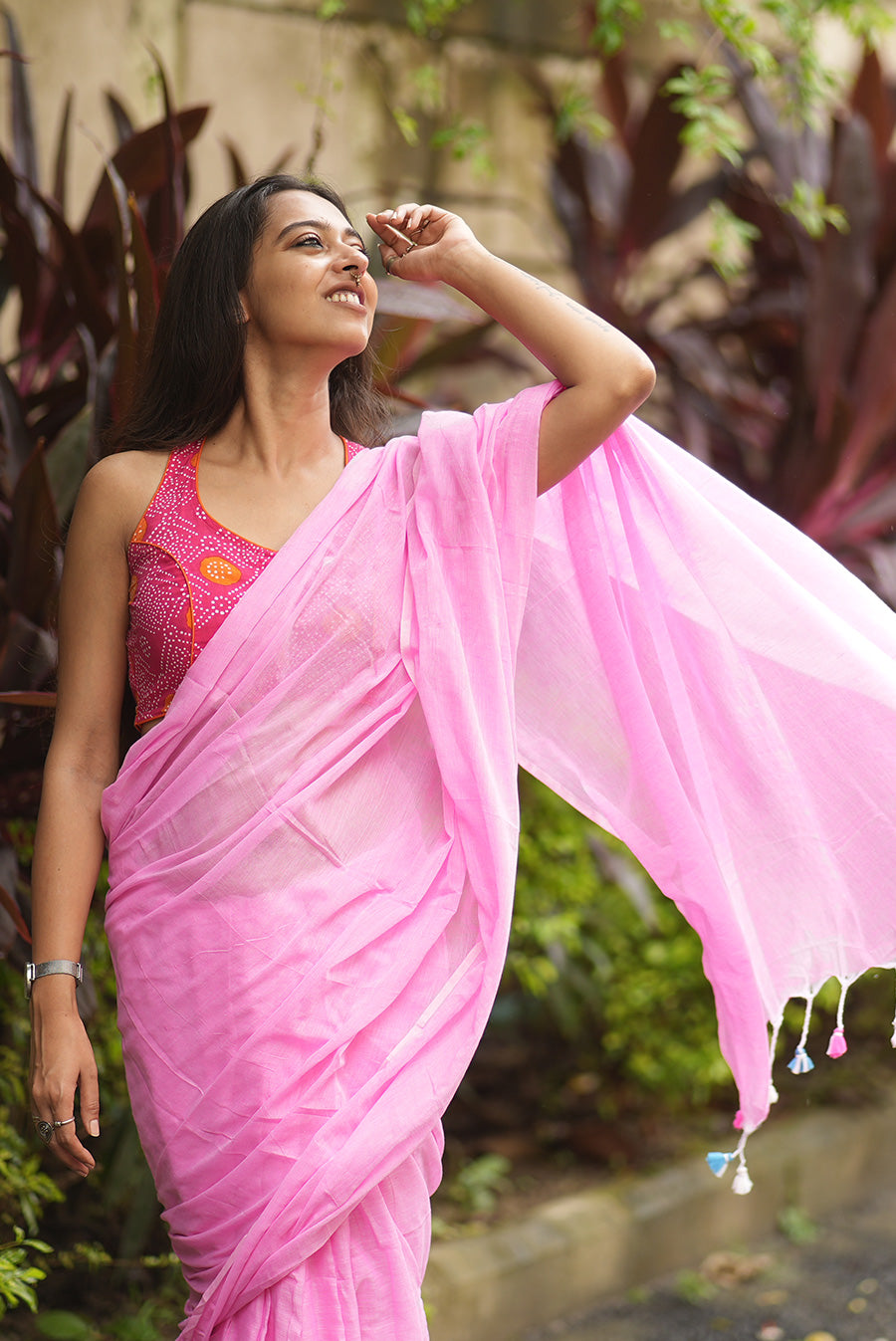 Pink Candy (Mulmul Cotton Saree)