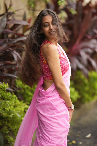 Pink Candy (Mulmul Cotton Saree)