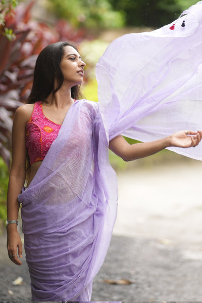 Purple (Mulmul Cotton Saree)