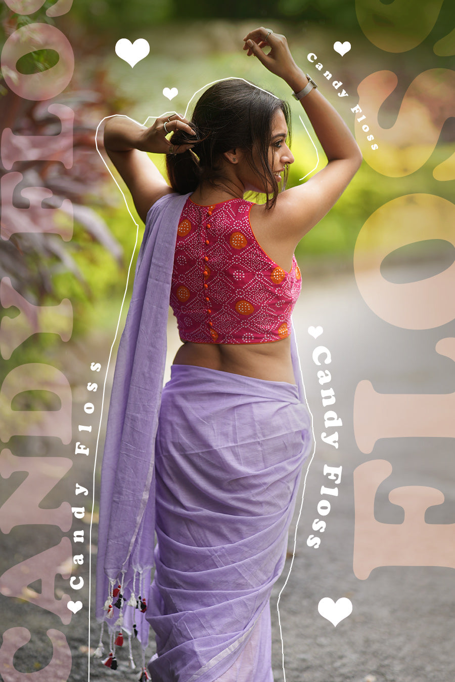 Purple (Mulmul Cotton Saree)