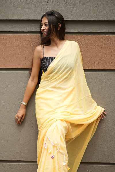 Yellow Candy (Mulmul Cotton Saree)