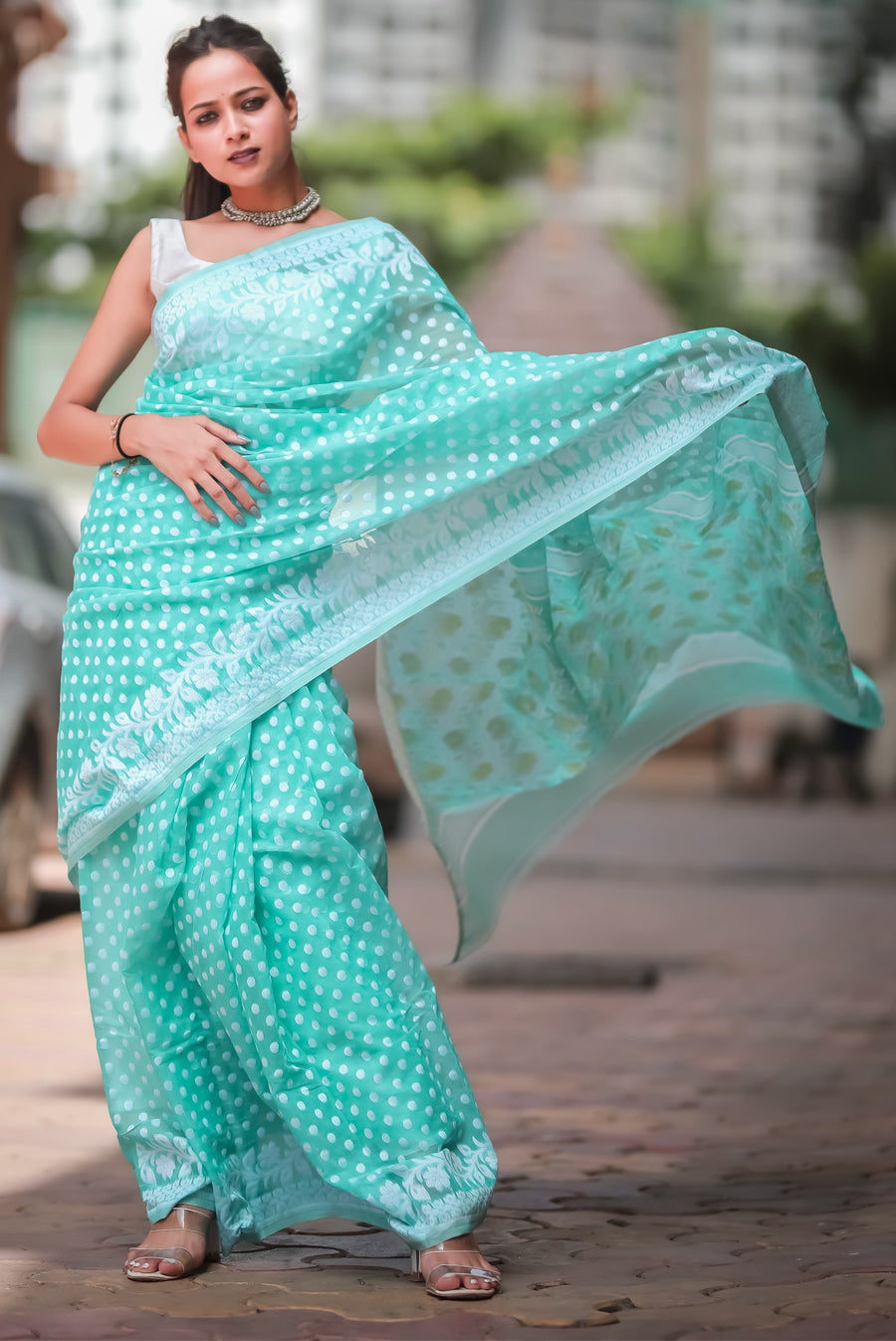 Sea green Deliya (Muslin)